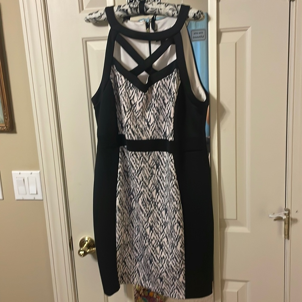 Black and white party dress